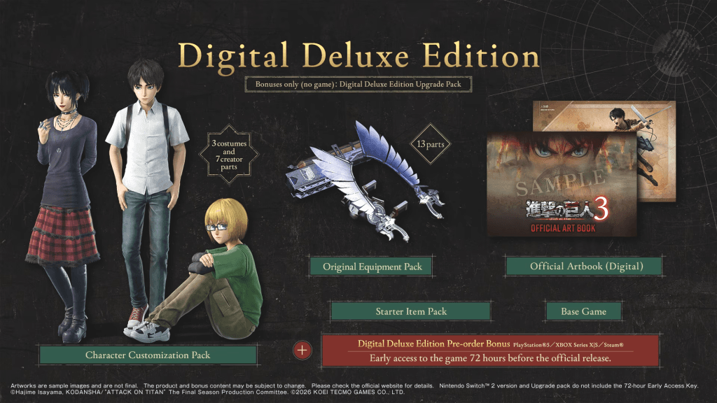 Attack on Titan 3 ganha data de lançamento para o Switch 2; confira