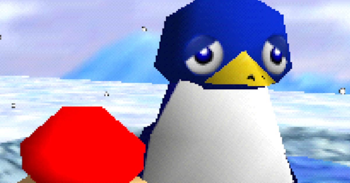 Expressões alternativas dos pinguins de Super Mario 64 são encontradas no código do jogo