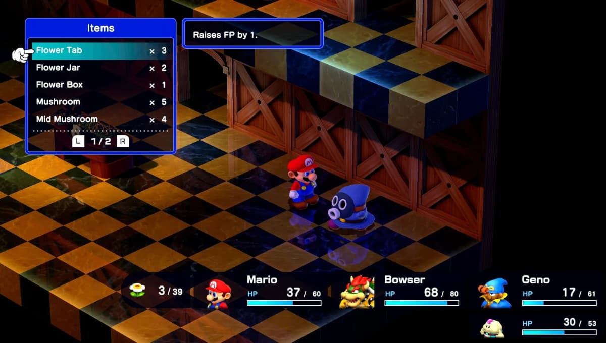 Super Mario RPG (Switch): para que servem e quando é recomendado usar as Flowers?