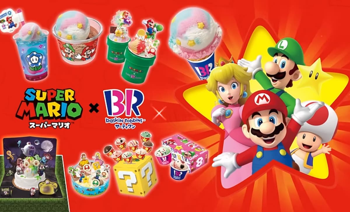 Sorvetes, bolos e raspadinhas de Super Mario são fruto de deliciosa parceria entre Nintendo e Baskin Robbins no Japão
