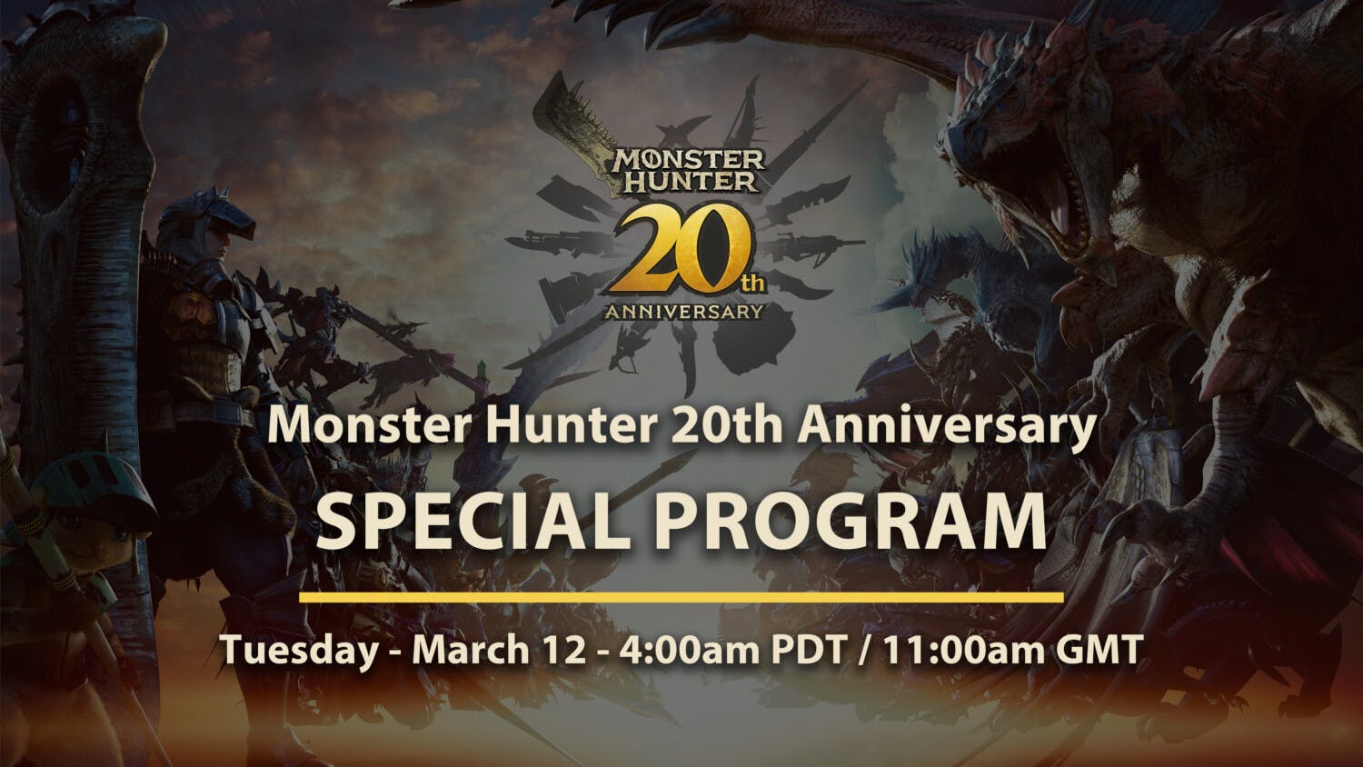 Cover Image for Monster Hunter 20th Anniversary Special Program Announced For March 12th 2024