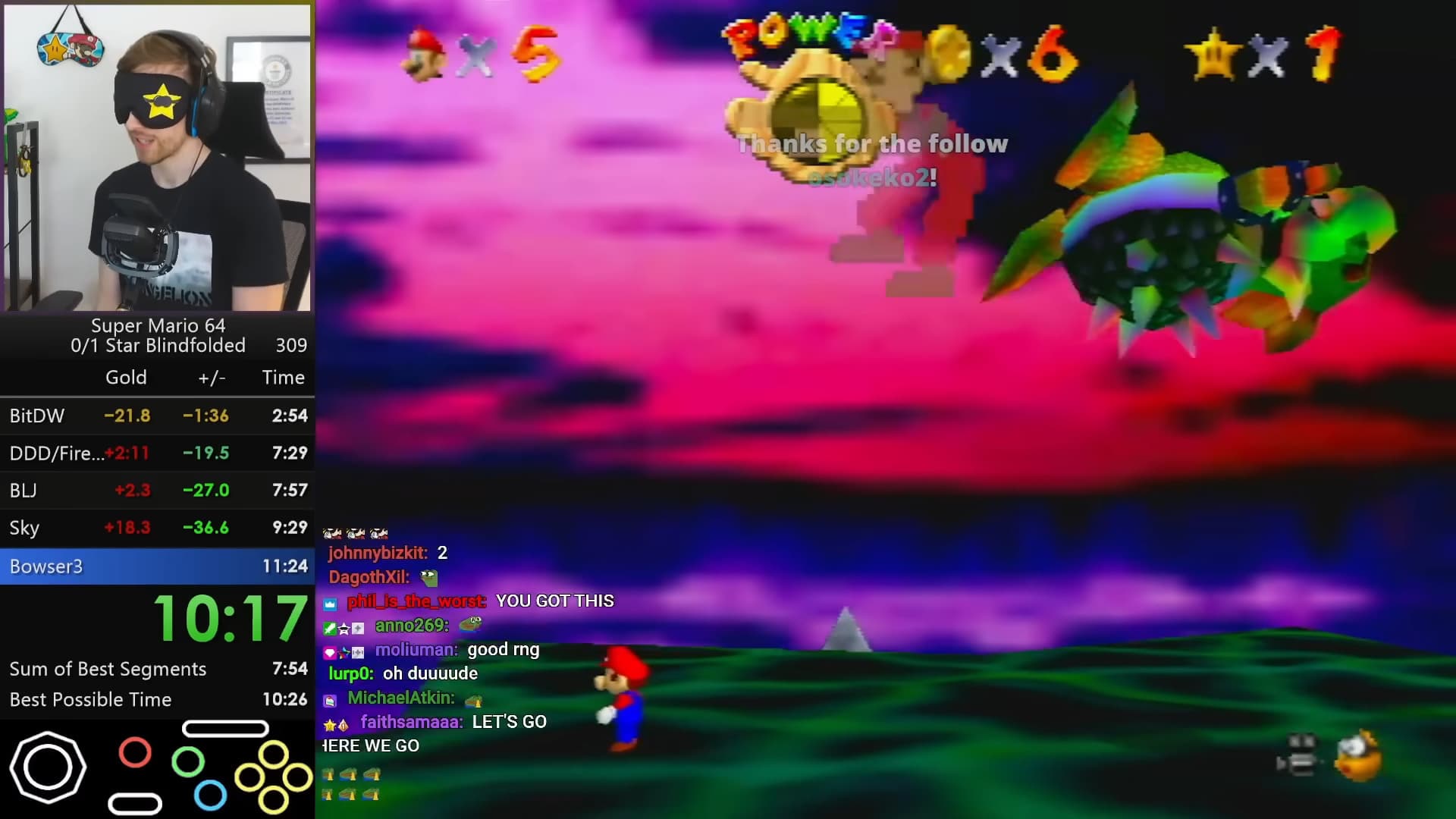 Speedrunner de olhos vendados estabelece novo recorde mundial em Super Mario 64 “após meses e meses de tentativas”