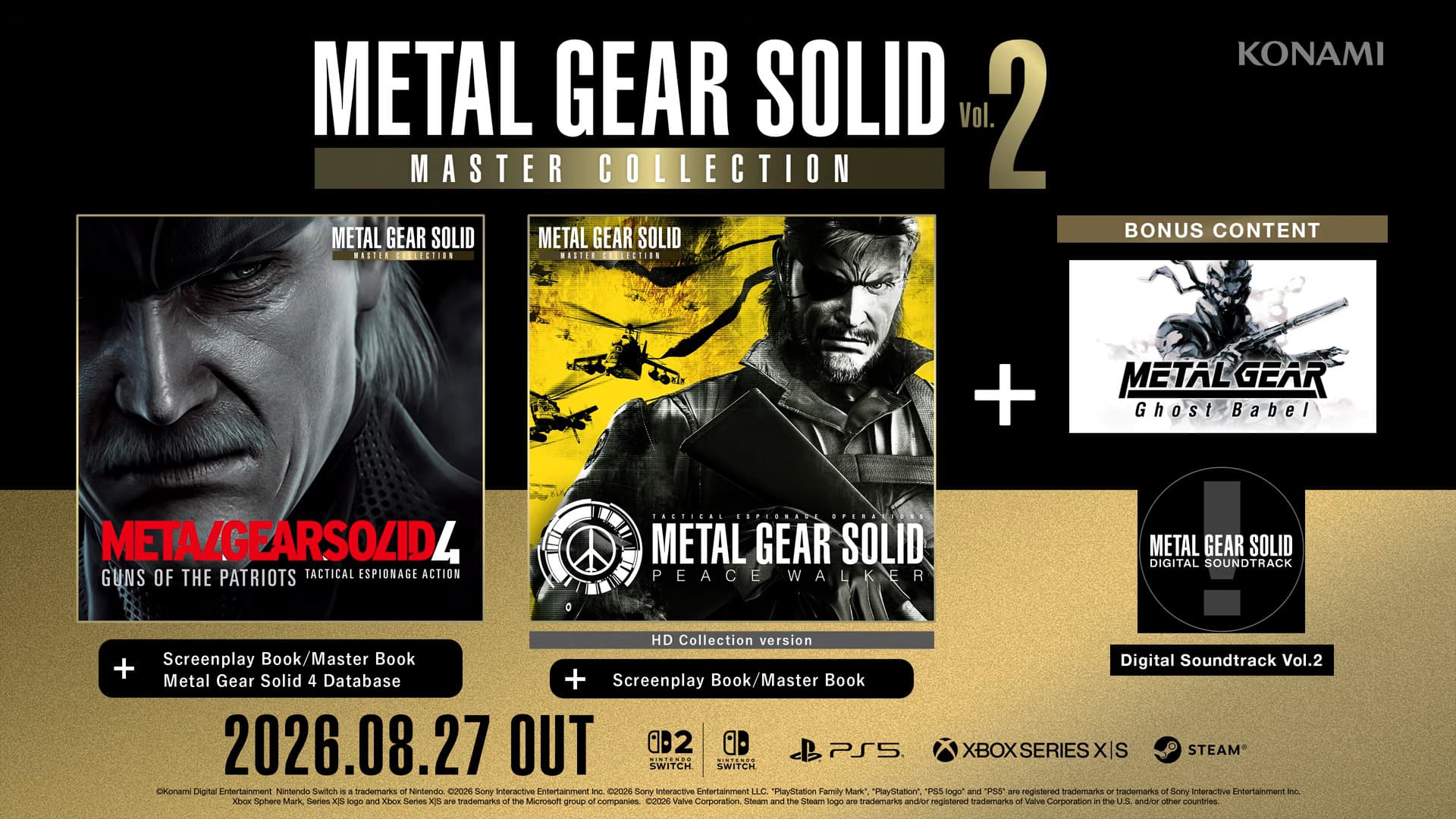 Konami revela Metal Gear Solid: Master Collection Vol. 2 para Nintendo e Nintendo Switch 2