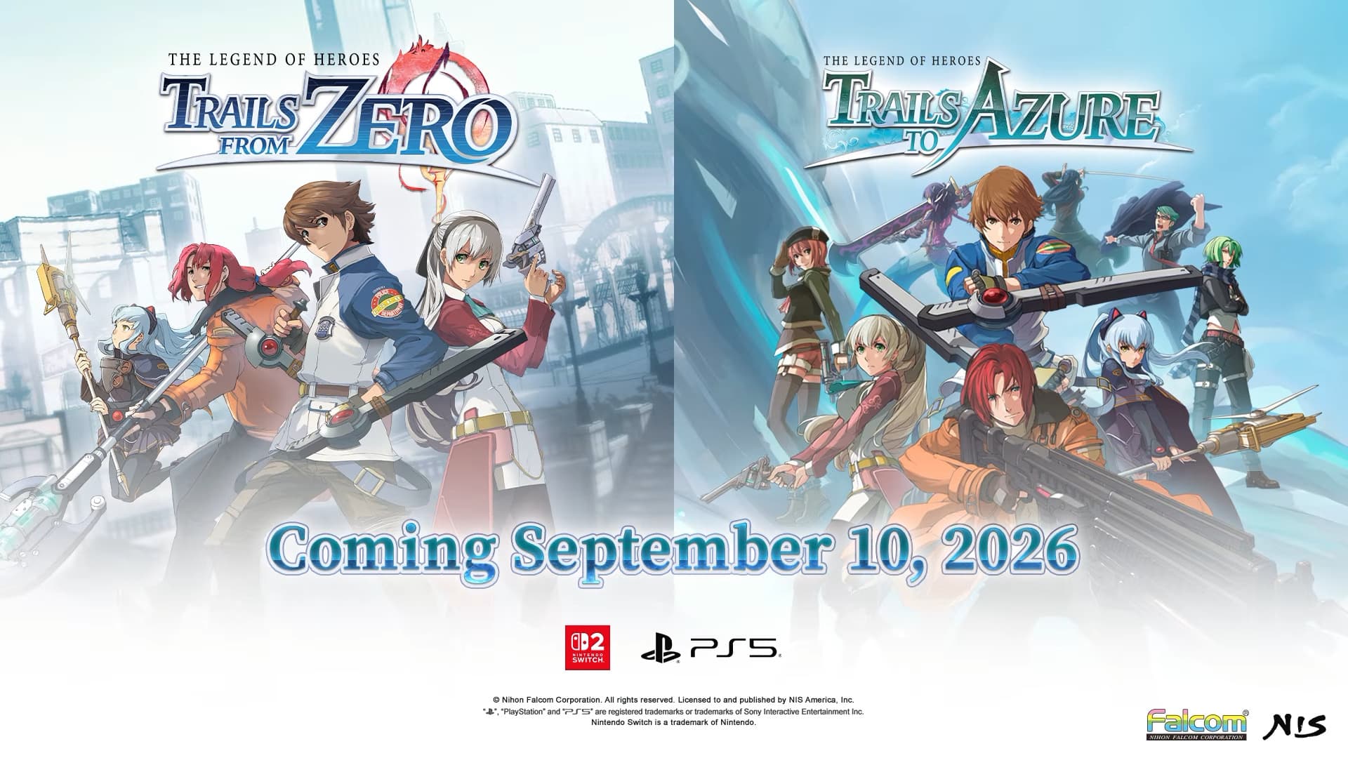 The Legend of Heroes: Trails from Zero e Azure chegam ao Switch 2 em setembro